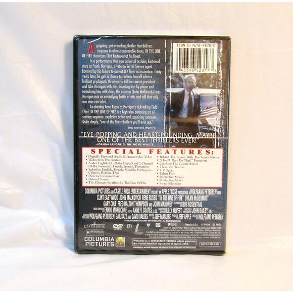 IN THE LINE OF FIRE (1993) Movie DVD Clint Eastwood Political Thriller Film - Picture 2 of 2